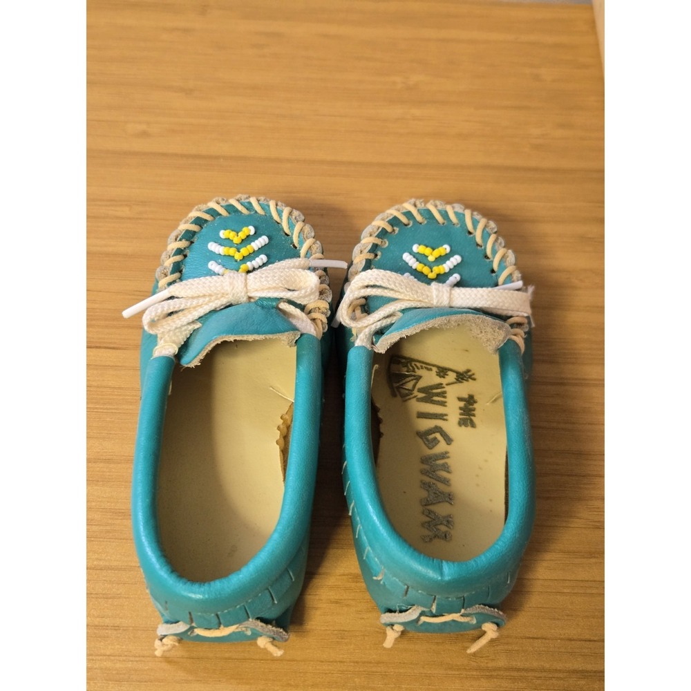 Vintage J.L. Coombs Wigwam Size 3 Toddler Moccasins With Original Box. NEW - Picture 3 of 11